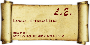 Loosz Ernesztina névjegykártya